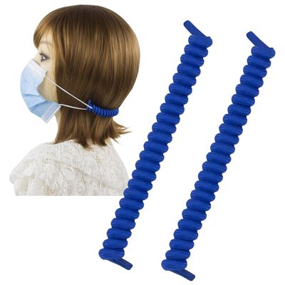 2Pack Muryobao Elastic Face Mask Lanyard, Adjustable Mask Extender Strap, Relieve Ear Pressure, Handy Facemasks Holder, Extension, Comfortable Around The Head, Ear Saver for Men Women Kids Dark Blue