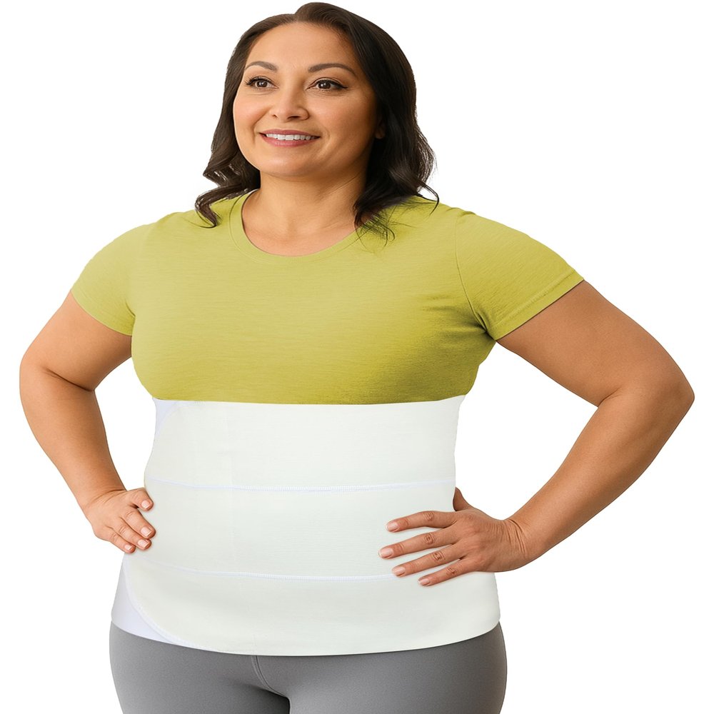 Abdominal Binder Post Surgery Tummy Tuck | Postpartum Belly Band Wrap | Post C Section Belly Binder | Stomach Compression Hernia Belt For Men or Women After Pregnancy, Hysterectomy Belly Band (L/XL)
