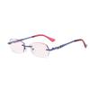Reading Glasses Women, Frameless Diamond Reading Glasses, Women Stylish, Eyeglasses, Lady Quality (Color : Purple, Size : 2.0) view 1