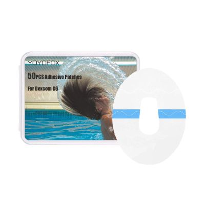 50pcs Transparent Dexcom G6 Over Patches, YOYOFOX Waterproof and Hypoallergenic G6 Over Patches, Lasting up to 10days,Latex Free (50pcs)