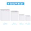 Geyoga 4 Size 240 Pieces Clear Plastic Cello Bag Resealable Self Sealing Cellophane Bag view 2