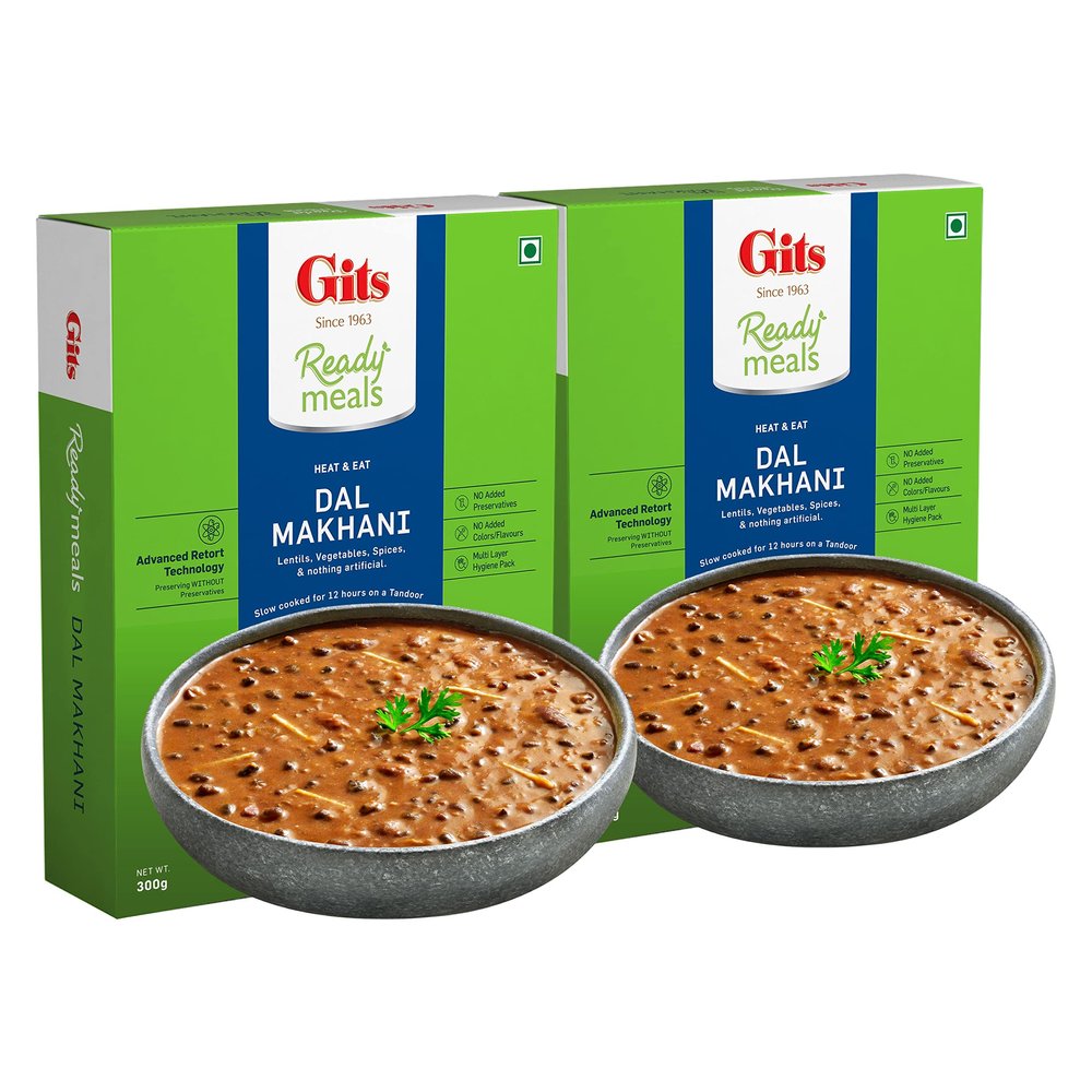 Gits Ready to Eat Dal Makhani, 600g (Pack of 2 X 300g Each)