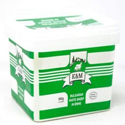 K&M Bulgarian Feta Cheese, White Brined Sheep's Milk Cheese (sirene) 900gr Plastic