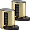 Weekly Pill Organizer - 2Pack - 4 Times-A-Day, Daily Stackable Medication Reminder - Weekly AM/PM Pill Box with 7 Individual Stacking Cases, a Everyday Medicine Organizer for Vitamins, Black & Gold view 1