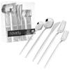 Novelty Modern Flatware Cutlery Disposable Plastic Combo Set 40 Count Luxury Silver, Service for 8 view 1