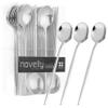 Novelty Modern Flatware, Cutlery, Disposable Plastic Teaspoons/Dessert Spoon Luxury Silver 32 Count view 1