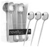 Novelty Modern Flatware, Cutlery, Disposable Plastic Soup Spoons Luxury Silver 32 Count view 1