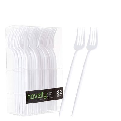Novelty Modern Flatware, Cutlery, Disposable Plastic Salad forks Luxury White 32 Count