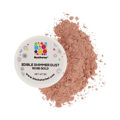 Blacksherbet Rose Gold Luster Dust Edible | 5 Grams Luster Dust for Cake Decorating, Desserts, Cupcakes | Edible Shimmer for Food Grade Coloring | Edible Glitter Kosher Certified | Luster Dust Edible