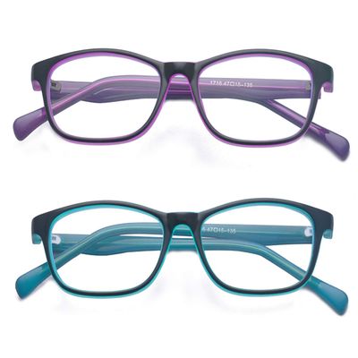 ALWAYSUV 2 Pack Boys Girls Blue Light Blocking Computer Glasses Square Eyeglasses Frame Anti Blue Ray Computer Game Glasses