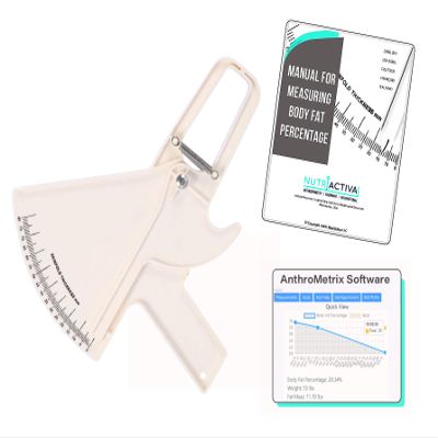 Slim Guide Skinfold Caliper with Body Fat Software and Multilingual Manual (White)