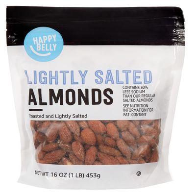 Amazon Brand - Happy Belly Roasted & Lightly Salted Almonds, 16 ounce (Pack of 1)