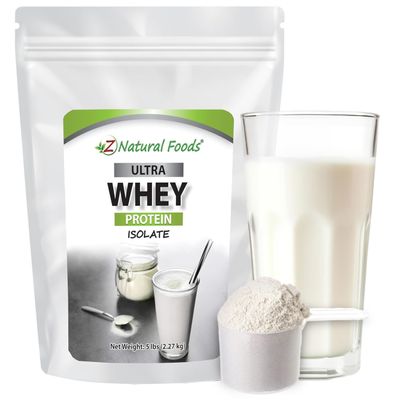 Z Natural Foods Ultra Whey Protein Isolate Powder - Pure, Unflavored, Unsweetened Whey Protein Powder - Flavorless Whey Isolate with Vital Proteins for Fitness, Sports Nutrition, Immune Support, 5 lb