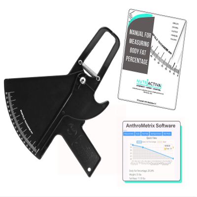 Slim Guide Skinfold Caliper with Body Fat Software and Multilingual Manual (Black)