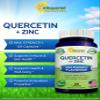 aSquared Nutrition Quercetin 1000mg with Zinc Supplement - 120 Capsules - Quercetin Dihydrate with Black Elderberry & Zinc - Max Strength Powder Complex Pills to Help Improve Immune Response view 2