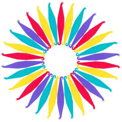 30 Pcs Multicolored Dental Elastic Rubber Bands Placers for Braces Disposable Plastic Orthodontic Elastic Placers