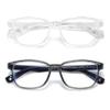 AHXLL Kids Blue Light Blocking Glasses 2 Pack, Anti Eyestrain & UV Protection, Computer Gaming TV Phone Glasses for Boys Girls Age 3-9 (Clear+ Transparent Black) view 1