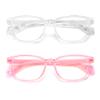 AHXLL Kids Blue Light Blocking Glasses 2 Pack, Anti Eyestrain & UV Protection, Computer Gaming TV Phone Glasses for Boys Girls Age 3-9 (Clear+Transparent Pink) view 1