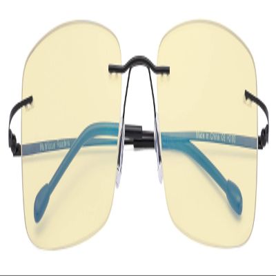 CessBlu Blue Light Blocking Glasses for Men Reading Computer Anti Glare UV Eyeglasses Flexible Rimless Yellow Filter(Black)
