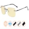 CessBlu Blue Light Blocking Glasses for Men Reading Computer Anti Glare UV Eyeglasses Flexible Rimless Yellow Filter(Black) view 2