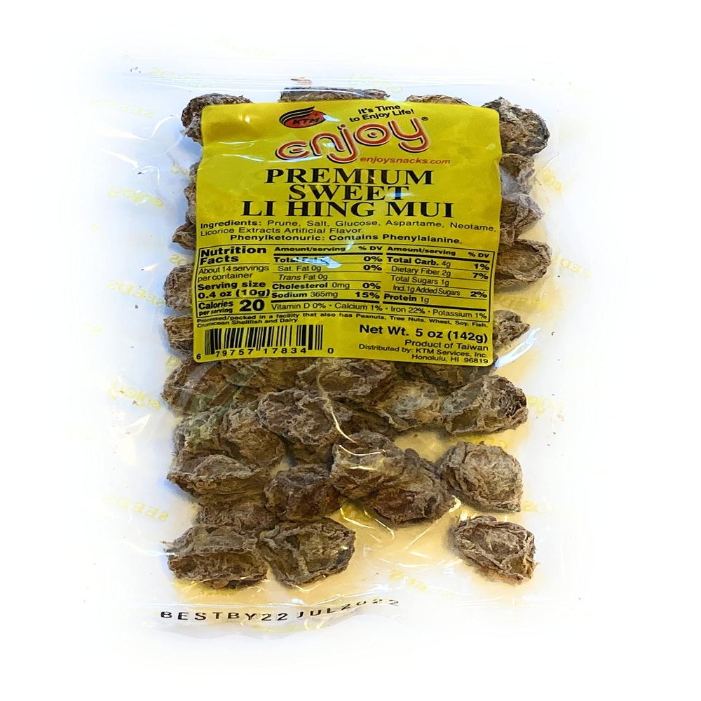 2 Bags Sweet Li Hing Mui Preserved Dried Plums 12 Ounces