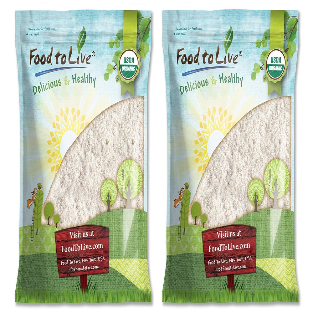 Food to Live Organic Oat Flour, 16 Pounds - Non-GMO, Fine, Stone Ground from Whole Grain Oat Berries, Kosher, Vegan, Bulk, Great for Baking Pancakes, Muffins, Waffles and Bread, Good Source of Fiber