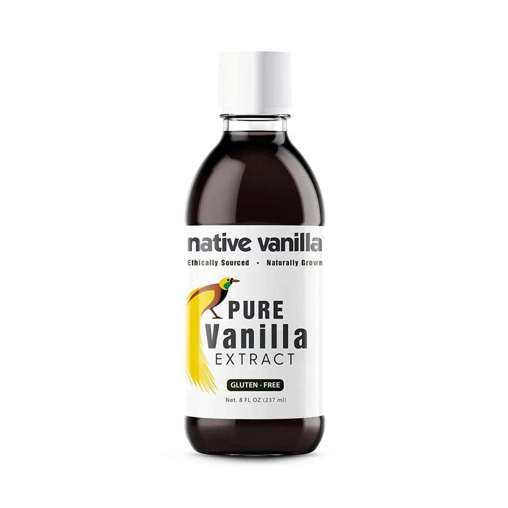 8 oz Pure Vanilla Extract - 100% Real Vanilla Extract - For Cooking, Drinks & Desserts - 100% Vegan, Sugar Free & Kosher - Non-GMO & Gluten-Free - Native Vanilla