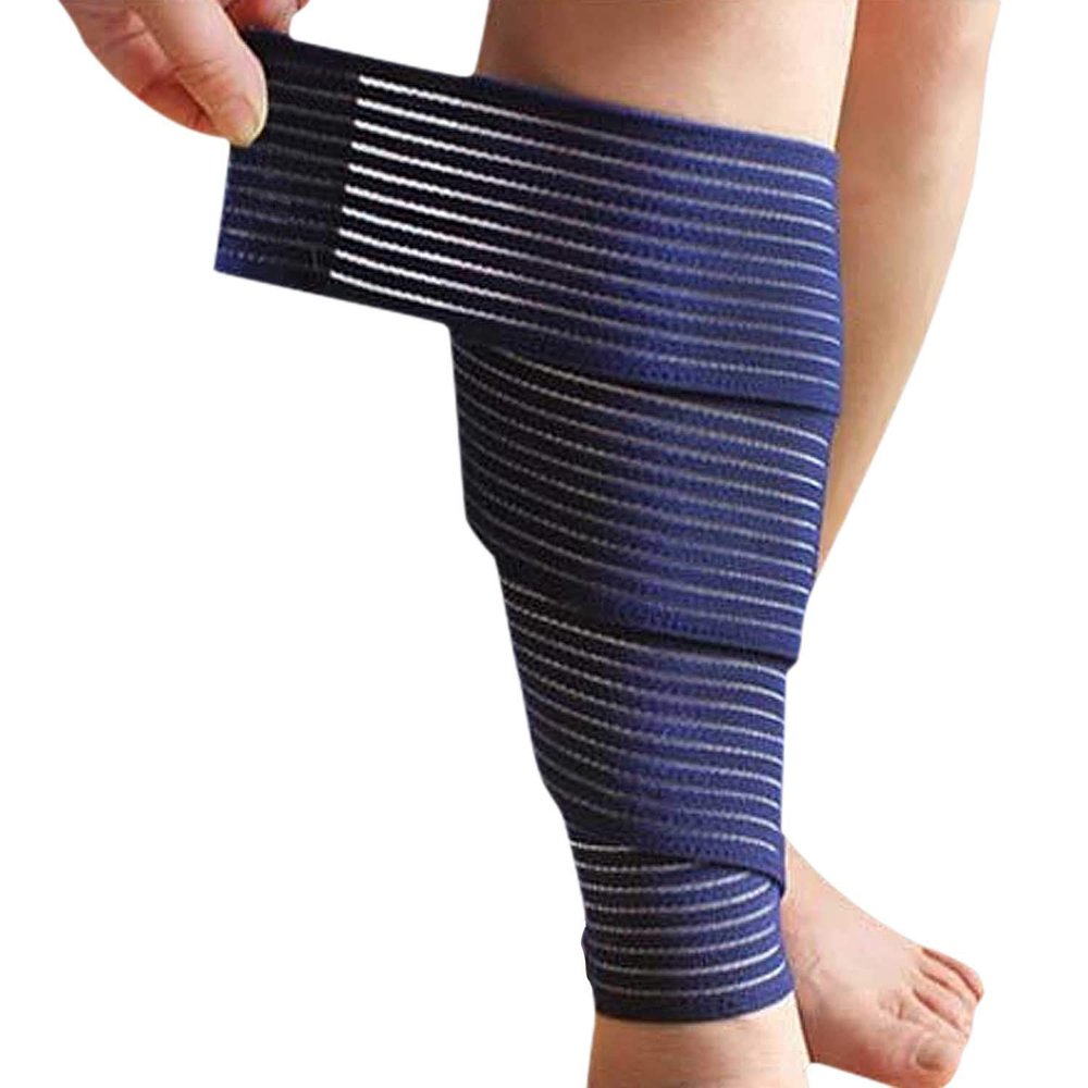 1 PC Elastic Compression Calf Bandage Sleeves Shin Splint Support Guard Adjustable Fitness Sports Knee Leg Protector Strap Injury Recovery Elbow Band Ankle Knee Brace Wrap