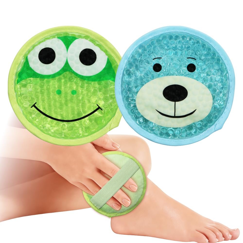 Gel Ice Pack for Injuries 2 Packs Cute Reusable Hot Cold Gel Packs for Fever Pain Relief Wisdom Teeth First Aid and Neck Head Arms Legs Knee Ankle