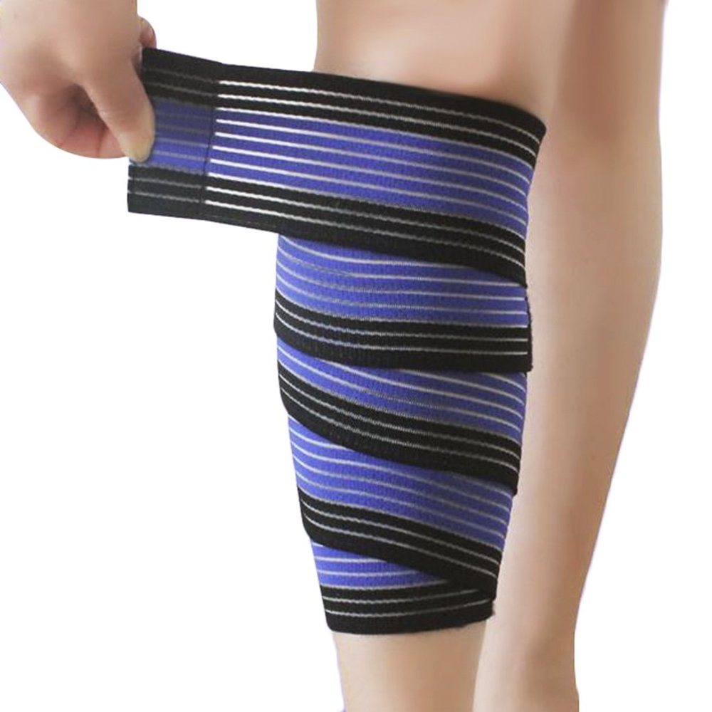 1 PC Elastic Compression Calf Bandage Sleeves Shin Splint Support Guard Adjustable Fitness Sports Knee Leg Protector Strap Injury Recovery Elbow Band Ankle Knee Brace Wrap