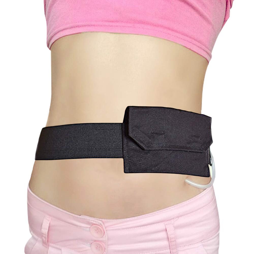 Feeding Tube Belt Peg Tube Holder PD Catheter Belt Pouch Peritoneal Dialysis Accessories G-Tube J Feeding Tube Supplies for Women Men Black Medium(27-39 inch)