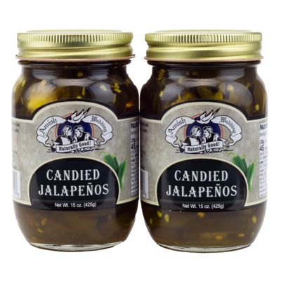 Amish Wedding Candied Jalapeno Peppers,15 oz Glass Jars (2 Jars)