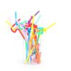 10.23 Inches Colorful Plastic Drinking Straws, Individually Packaged Disposable Plastic Straws, Extra Long Flexible Straws for Picnics and Parties, Pack of 200 view 2