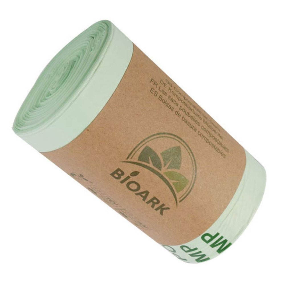 1roll Biodegradable Corn Starch Garbage Bags Leak Rubbish Pouch for Home Kitchen Office Waste Disposal and