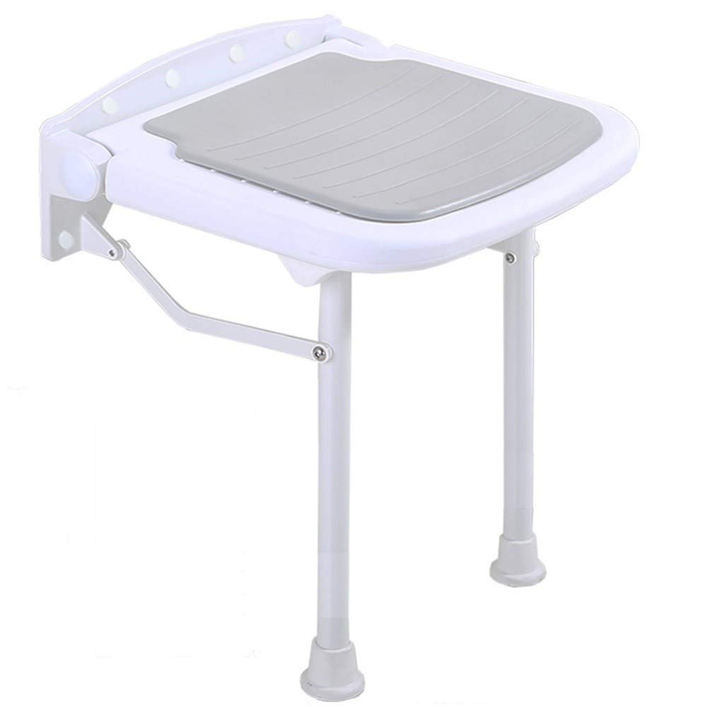 HYCH-Wall Mounted Shower Seat, Save Space Height-adjustable Waterproof Does Not Rust Bathroom Folding Chairs,4 Colors,Gray,36.5cm38cm42.5cm