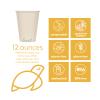100% Compostable Disposable Coffee Cups [12oz 320 Pack] Paper Cups Made from Bamboo, Eco-Friendly, Biodegradable Premium Party Cups, Natural Unbleached by Earth's Natural Alternative view 2