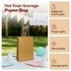 PTP BAGS Kraft Paper Bags 5.75" x 3.25" x 8.3" - 100 GSM Recyclable Tote with Reinforced Handles for Party Favors, Jewelry, Cosmetics, Treats, Bakery Items, Coffee Shop, Wedding - Brown, 100 Pack view 4