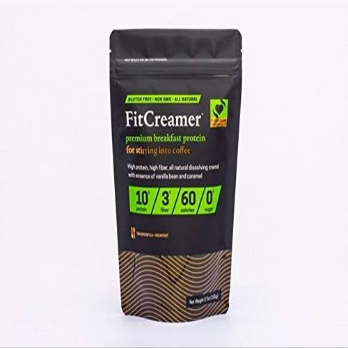 FitCreamer 1Pack - Premium Coffee Creamer Protein for Stirring into Coffee or Juice with high Protein, high Fiber, All Natural Dissolving Crema with Essence of Vanilla Bean and Caramel