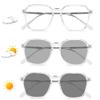 ACXZ Lady Trendy Photochromic Sunglasses Progressive Multifocal Sun Reading Glasses view 3