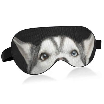 ALAZA Head of Peeking Siberian Husky Dog Fun Sleep Mask for Women Men Blackout Cooling Funny Eye Mask for Sleeping with Elastic Strip
