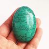 Bacatgem Synthetic Green Howlite Turquoise Oval Palm Pocket Healing Crystal Massage Spa Energy Stone,Healing Crystal for Therapy Geometry Chakra Balancing view 2