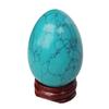 Green Howlite Turquoise Egg-Shape Meditation Chakra and Home Decor Balancing Gemstone and Crystals Figurines Kit,1.96"x 1.37"Reiki Healers and Yoga Practioner,with Wooden Stand view 1