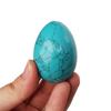 Green Howlite Turquoise Egg-Shape Meditation Chakra and Home Decor Balancing Gemstone and Crystals Figurines Kit,1.96"x 1.37"Reiki Healers and Yoga Practioner,with Wooden Stand view 2