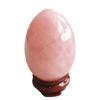 Rose Quartz Egg-Shape Meditation Chakra and Home Decor Balancing Gemstone and Crystals Figurines Kit,1.96"x 1.37"Reiki Healers and Yoga Practioner,with Wooden Stand view 1