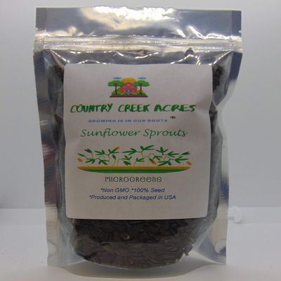 Sunflower Sprouting Seed Non GMO - 16 oz - Country Creek Acre Brand - Sunflower Seed for Sprouts, Garden Planting, Cooking, Soup, Emergency Food Storage, Gardening, Juicing, Cover Crop