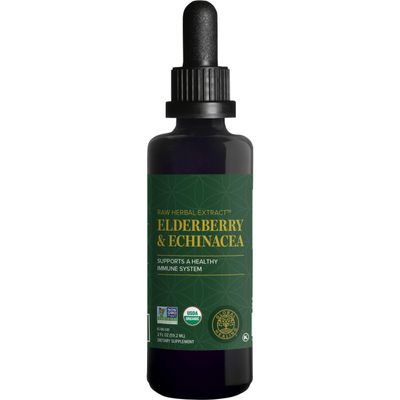 Global Healing USDA Organic Elderberry & Echinacea Liquid Supplement Tincture | Antioxidant Immune Support Against Harmful Organisms for Adults and Kids, Vegan, Non-GMO, 1-Month Supply (2 Oz)