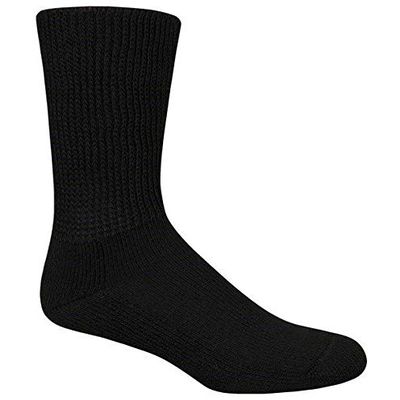 Active Pro DIABETIC SOCKS (9-11) CREW BLACK 3 Pair