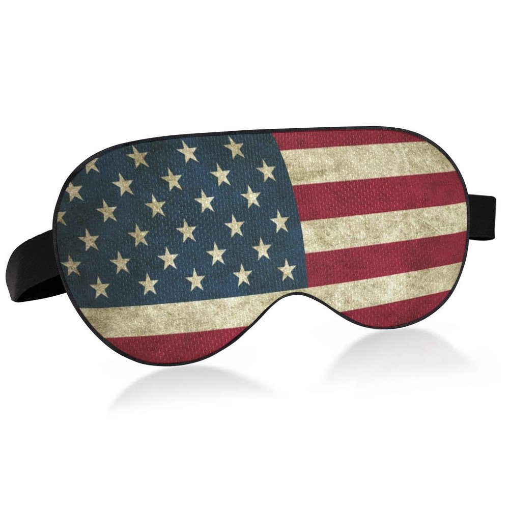 ALAZA Vintage American Flag Sleep Mask for Women Men Blackout Cooling Funny Eye Mask for Sleeping with Elastic Strip