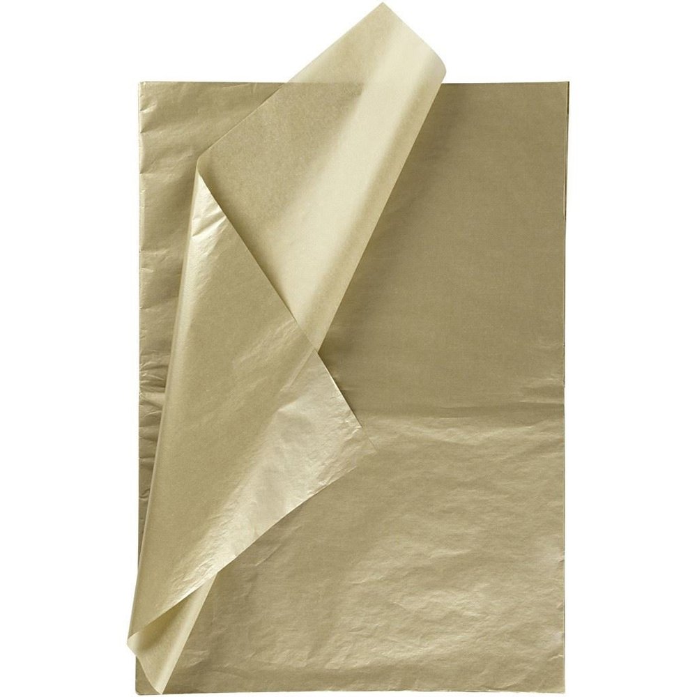 28 Sheets of Tissue Paper 50 x 70 cm Gold