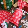 Boao 100 Pcs Christmas Cellophane Treat Bags Snowflake Goodie Candy Bag with Ribbon for Winter Holiday Christmas Party Supplies(Red Bag with White Ribbon) view 3